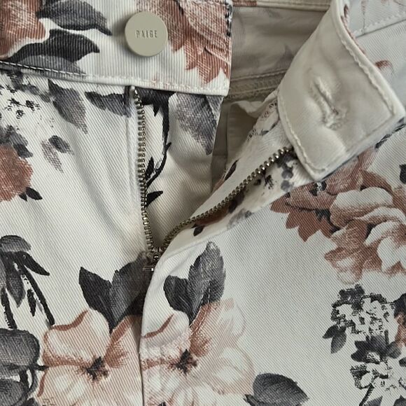 PAIGE COLETTE CROP FLARE FLOWERED JEANS SIZE 24‎ - Picture 6 of 12